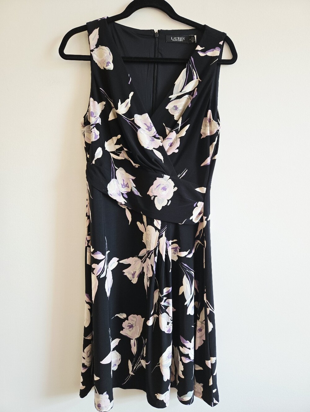 LAUREN RALPH LAUREN | US 8 Sleeveless Ruched Dress I floral black